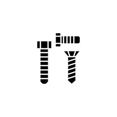 Bolts screws black icon concept. Bolts screws flat vector symbol, sign, illustration.