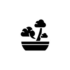 Bonsai black icon concept. Bonsai flat  vector symbol, sign, illustration.