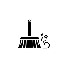Brush black icon concept. Brush flat  vector symbol, sign, illustration.