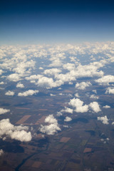 earth and clouds. the view from the plane