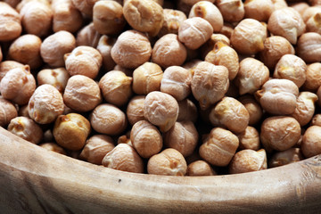 Raw Chickpeas on a bowl. Chickpeas is nutritious food. Healthy and vegetarian