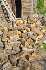fire wood and storage shed