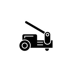 Industrial trolley black icon concept. Industrial trolley flat  vector symbol, sign, illustration.