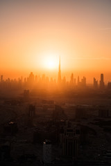 Naklejka premium Dubai cityscape sunset