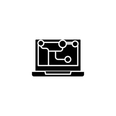 Interactions chain black icon concept. Interactions chain flat  vector symbol, sign, illustration.