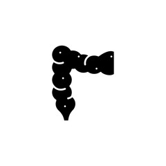 Intestine black icon concept. Intestine flat  vector symbol, sign, illustration.