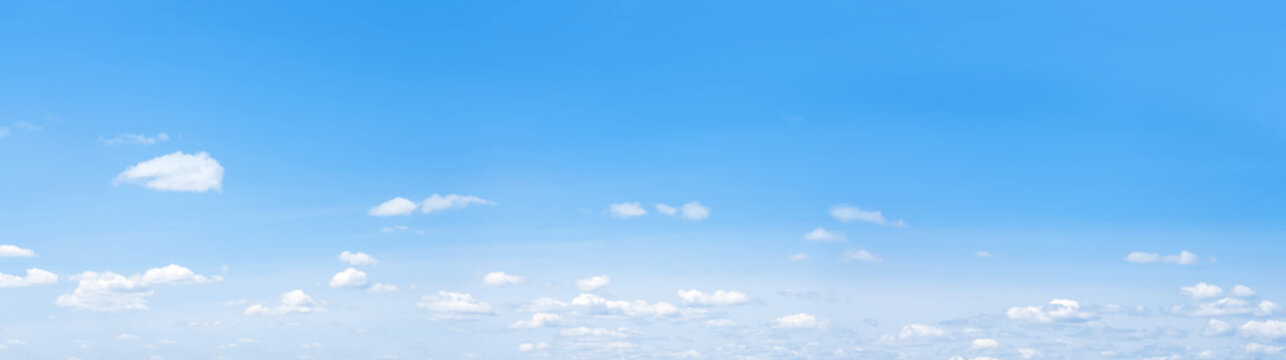 blue sky with clouds background wide panorama