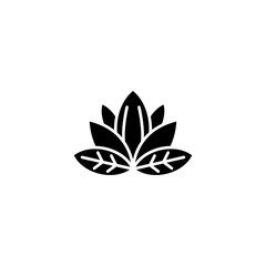Lotus black icon concept. Lotus flat  vector symbol, sign, illustration.