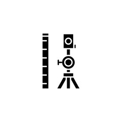 Measuring tools black icon concept. Measuring tools flat  vector symbol, sign, illustration.