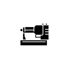 Obraz premium Milling machine black icon concept. Milling machine flat vector symbol, sign, illustration.