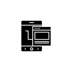 Fototapeta na wymiar Mobile application black icon concept. Mobile application flat vector symbol, sign, illustration.