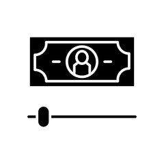 Money management black icon concept. Money management flat  vector symbol, sign, illustration.