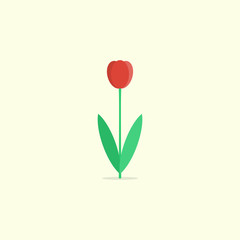 Spring tulip, flat icon. Vector