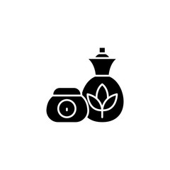 Natural cosmetics black icon concept. Natural cosmetics flat  vector symbol, sign, illustration.