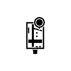 Navigator city board black icon concept. Navigator city board flat  vector symbol, sign, illustration.