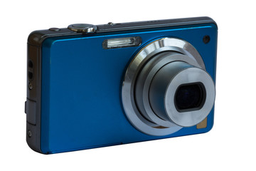 Compact camera isolated on white background.