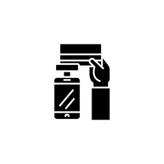 Payphone black icon concept. Payphone flat  vector symbol, sign, illustration.