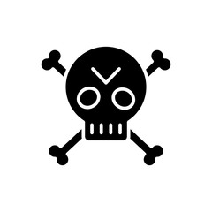 Pirate symbol black icon concept. Pirate symbol flat  vector symbol, sign, illustration.
