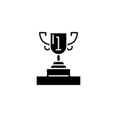 Presentation cup black icon concept. Presentation cup flat  vector symbol, sign, illustration.