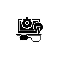 Programming black icon concept. Programming flat  vector symbol, sign, illustration.