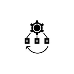 Project business structure black icon concept. Project business structure flat  vector symbol, sign, illustration.