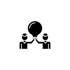 Project members black icon concept. Project members flat  vector symbol, sign, illustration.
