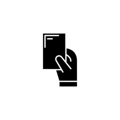 Referee's card black icon concept. Referee's card flat  vector symbol, sign, illustration.