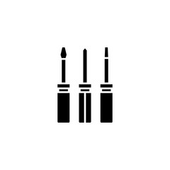 Screwdrivers set black icon concept. Screwdrivers set flat  vector symbol, sign, illustration.