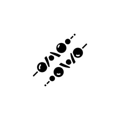 Shish kebab black icon concept. Shish kebab flat  vector symbol, sign, illustration.