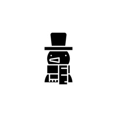 Snowman black icon concept. Snowman flat  vector symbol, sign, illustration.
