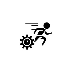 Speed of fulfilment black icon concept. Speed of fulfilment flat  vector symbol, sign, illustration.