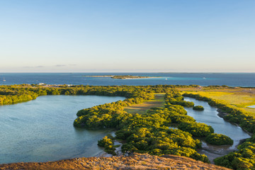 View of Gran roque island,  in Los Roques archipelago, Venezuela