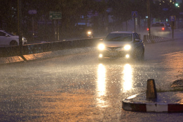 car in the rain