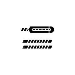 Stationery knife black icon concept. Stationery knife flat  vector symbol, sign, illustration.