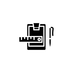 Stationery set black icon concept. Stationery set flat  vector symbol, sign, illustration.