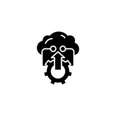 Successful strategy black icon concept. Successful strategy flat  vector symbol, sign, illustration.