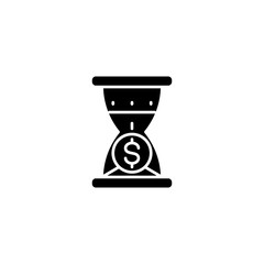 Time is money concept black icon concept. Time is money concept flat  vector symbol, sign, illustration.
