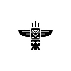 Totem black icon concept. Totem flat  vector symbol, sign, illustration.