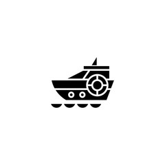 Vessel black icon concept. Vessel flat  vector symbol, sign, illustration.
