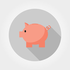 Piggy Bank. Icon. Vector. Flat.