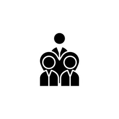 Volunteers team black icon concept. Volunteers team flat  vector symbol, sign, illustration.
