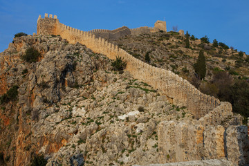 Amazing ancient fortress of Alanya town in Turkey