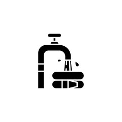 Water tap black icon concept. Water tap flat  vector symbol, sign, illustration.
