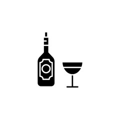 Wine black icon concept. Wine flat  vector symbol, sign, illustration.
