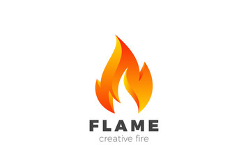 Fire Flame Logo design vector. Burning Inferno Energy Power icon