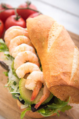 shrimp and avocado sandwich