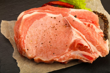 Raw pork cutlet