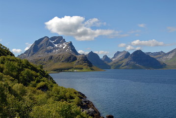 Norway. Lofoten islands are perfect in any weather, but are especially beautiful on a bright, sunny day