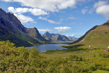 Norway. Lofoten islands are perfect in any weather, but are especially beautiful on a bright, sunny day
