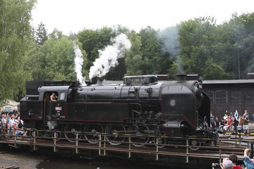 Naklejka premium Czeska stara lokomotywa parowa